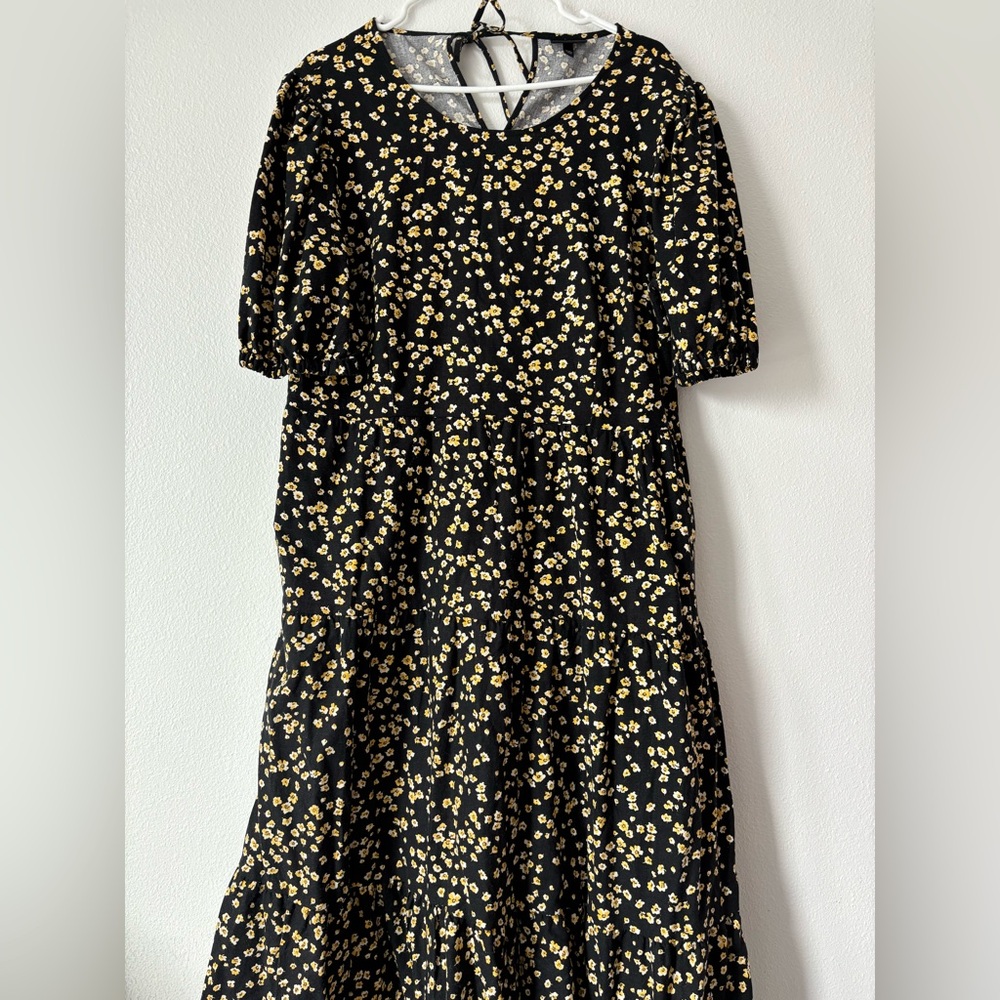 Floral Black and Gold Women's Dress